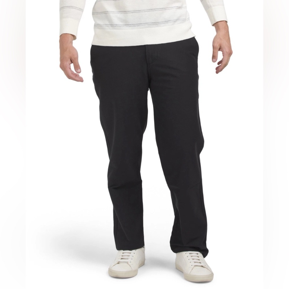 Dockers Comfort Knit Chino Straight Fit Flat Front Pants Black Size 38x34